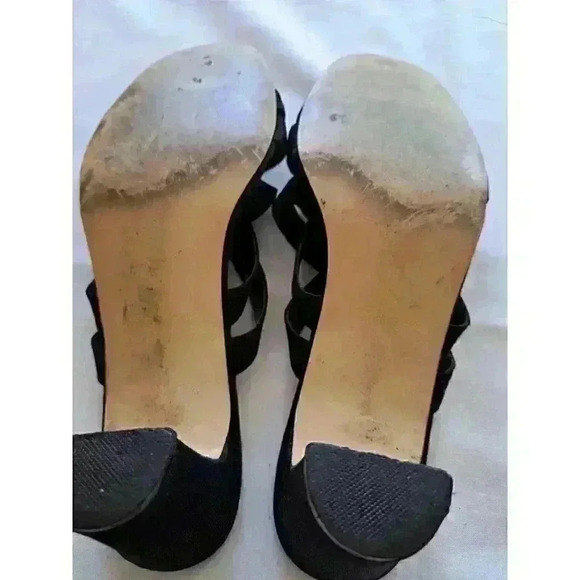 Women Art Effects Black Strappy Sandals 9 M 3" Chunk Block Heel Pre-owned - Picture 9 of 9